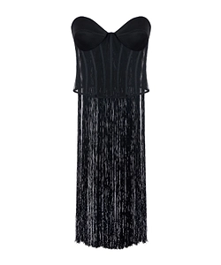 Tulle Fringe Bustier Top