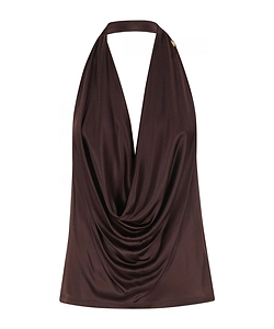 Elisabetta Franchi Halter-Neck Draped Jersey Top