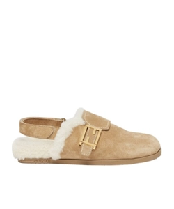 Logo Buckle Flat Sandals