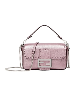 Metallic Pink Selleria Bag With 309 Hand-Sewn Topstitches