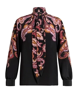 Printed Crepe De Chine Top