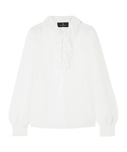 Ruffled Jacquard Shirt