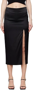 Black Slit Midi Skirt