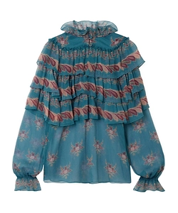Silk Blouse With Placed Print