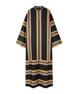 Striped Embroidered Coat