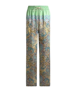 Wide-Leg Trousers With Placed Paisley And Animal Print