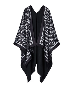Emporio Armani All-Over Patterned Open Front Poncho