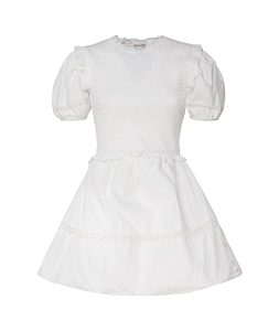 For Love & Lemons Smocked Puff Sleeve Dress