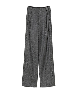 High–Rise Trousers With Chevron Patterning