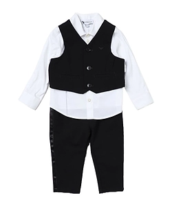 Emporio Armani Kids Logo Embroidered Three-Piece Suit