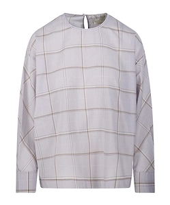 Plaid-Pattern Blouse