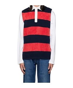 Knitted Striped Polo Shirt