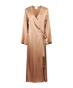 Wrap Dress In Stretch Silk Satin