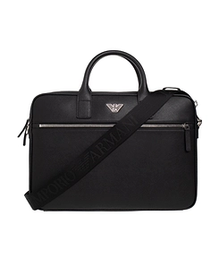 Emporio Armani Logo Plaque Zipped Laptop Case