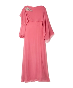 Asymmetrical Embellished Shawl Dress