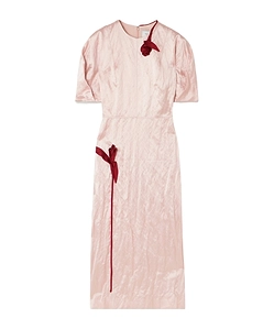Embroidered-Detail Midi Dress