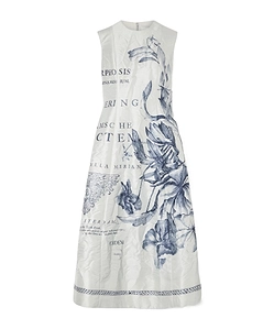 Printed Pleated Midi Dress