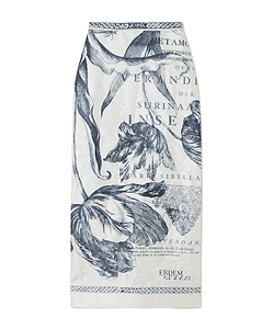 Printed Pleated Midi Skirt