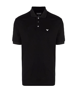 Emporio Armani Micro Eagle Mercerised Pique Polo Shirt
