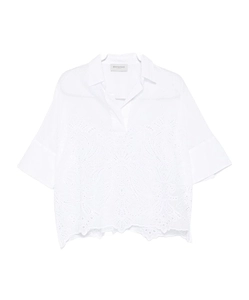 Ermanno Firenze Embroidered Scalloped Top