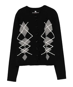 Argyle-Motif Cardigan
