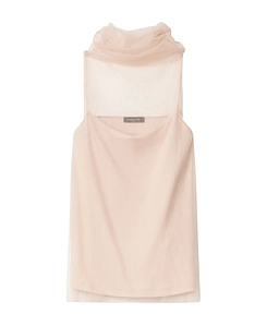 Roll-Neck Semi-Sheer Top