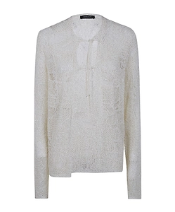 Fabiana Filippi Tied Detail Open-Knit Cardigan