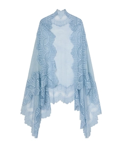 Cashmere Stole With Rebrodé Lace