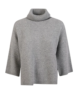 Turtleneck Waffle-Knit Sweater