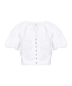 Frame Puff Sleeve Cropped Shirt