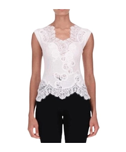 Ermanno Scervino Lace Trim Ribbed Top