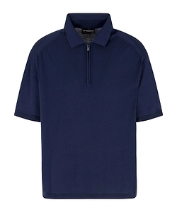 Emporio Armani Zip Detailed Short-Sleeved Polo Shirt