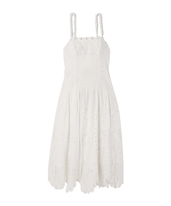 Eyelet Scalloped Midi Dress