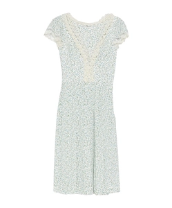 Floral-Pattern Lace-Trim Dress
