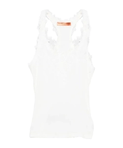Ermanno Scervino Lace Detailed Ribbed Tank Top