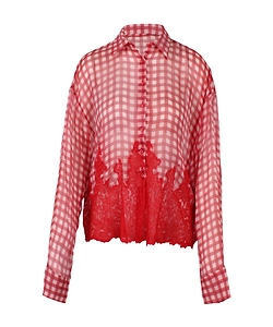 Ermanno Scervino Gingham Check Cuvrved Shirt