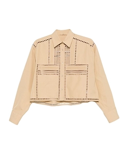 Long-Sleeved Openwork Shirt