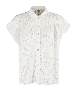 Farm Rio Seashell Eyelet Lace Top