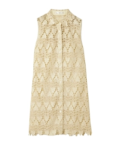 The Deco Scalloped Guipure Lace Mini Shirt Dress