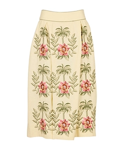 Farm Rio Tropical Embroidered Maxi Skirt