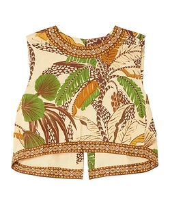 Foliage Sketch Open Back Top