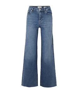Wide-Leg Mid-Rise Straight-Leg Jeans