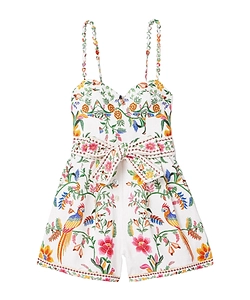 Off-White Delicate Forest Euroflax™ Premium Linen Romper