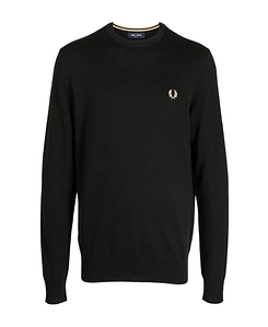 Fred Perry Logo-Embroidered Long-Sleeved Crewneck Jumper