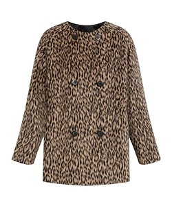 Emporio Armani Leopard-Printed Double-Breasted Coat