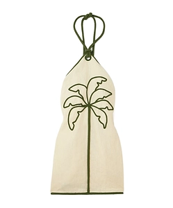 Farm Rio Tree-Embroidered Halterneck Mini Dress
