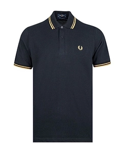 Short-Sleeved Striped Detail Polo Shirt