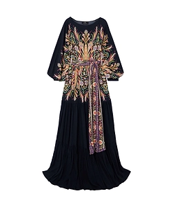 Abstract-Print Maxi Dress