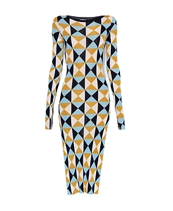 Abstract-Print Midi Dress