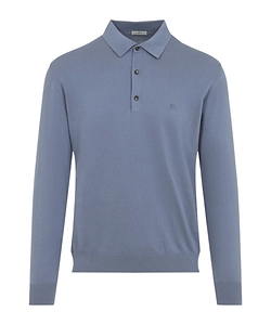 Etro Logo Embroidered Long-Sleeved Polo Shirt